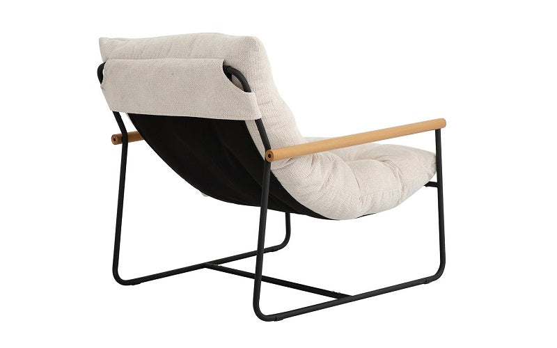 Accent Lounge Chair with Metal Frame - Beige