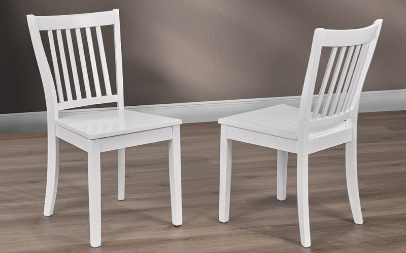 Kitchen Set with Round Solid Wood Top - 5 pc - White