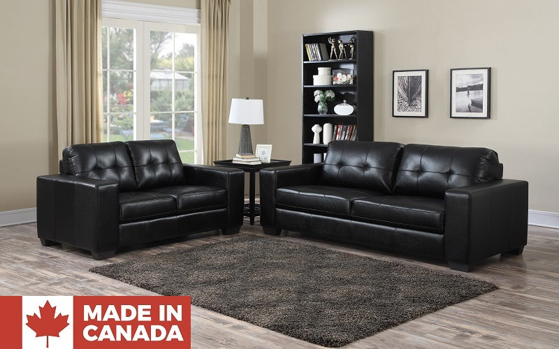 Sofa Set - 3 Piece - Black (Made in Canada)