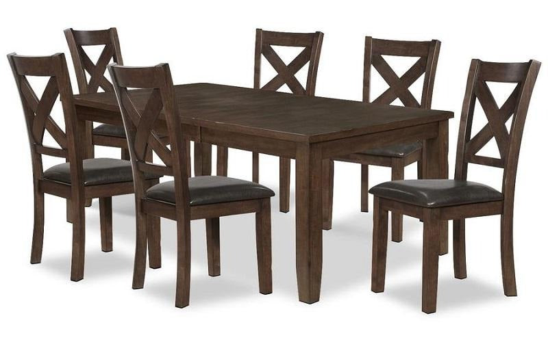 Kitchen Set Solid Wood with Butterfly Leaf - 7 pc - Dark Walnut & Black
