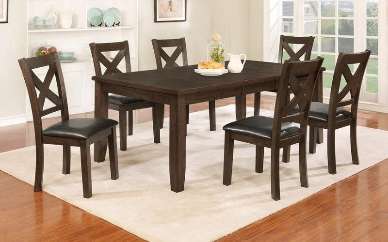 Kitchen Set Solid Wood with Butterfly Leaf - 7 pc - Dark Walnut & Black