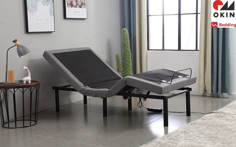 Electric Platform Bed with Adjustable Head & Foot - Black & Grey (Made in Germany)
