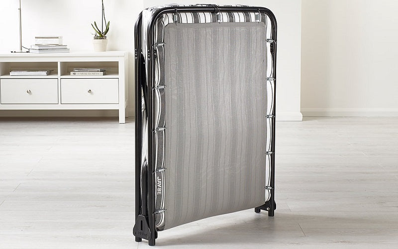 Folding Platform Bed with 4" Mattress - Black & Grey (Made in the UK)