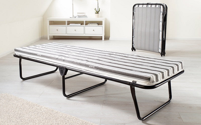 Folding Platform Bed with 4" Mattress - Black & Grey (Made in the UK)