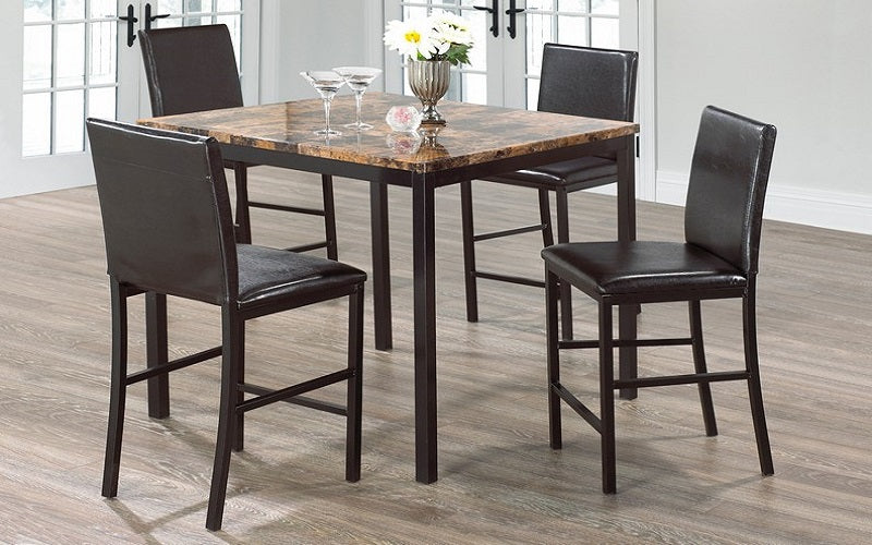 Pub Set with Chairs - 5 pc - Brown | Black
