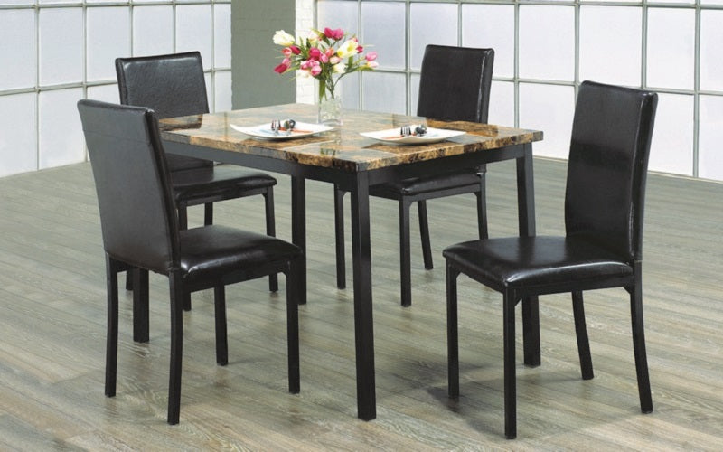 Kitchen Set with Marble Top - 5 pc or 7 pc - Brown | Black