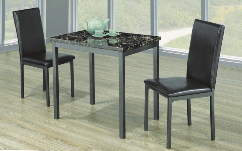 Kitchen Set with Marble Top - 3 pc - Black | Grey
