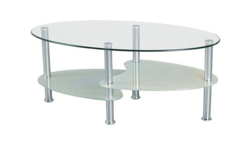 Coffee Table with Glass Top - Chrome | White | Black