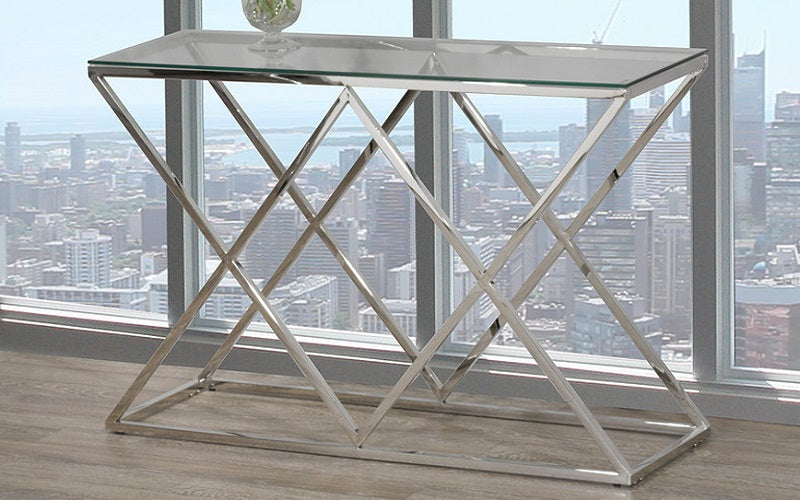 Coffee Table Set with Glass Top - 3 pc - Chrome