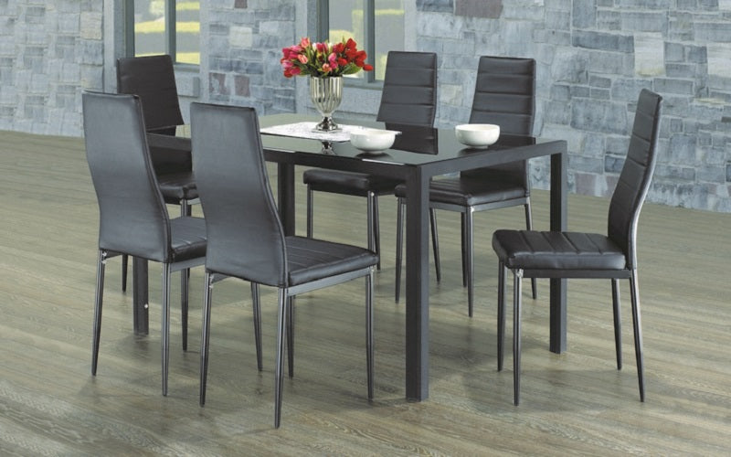 Kitchen Set with Glass Top - 5 pc or 7 pc - Black