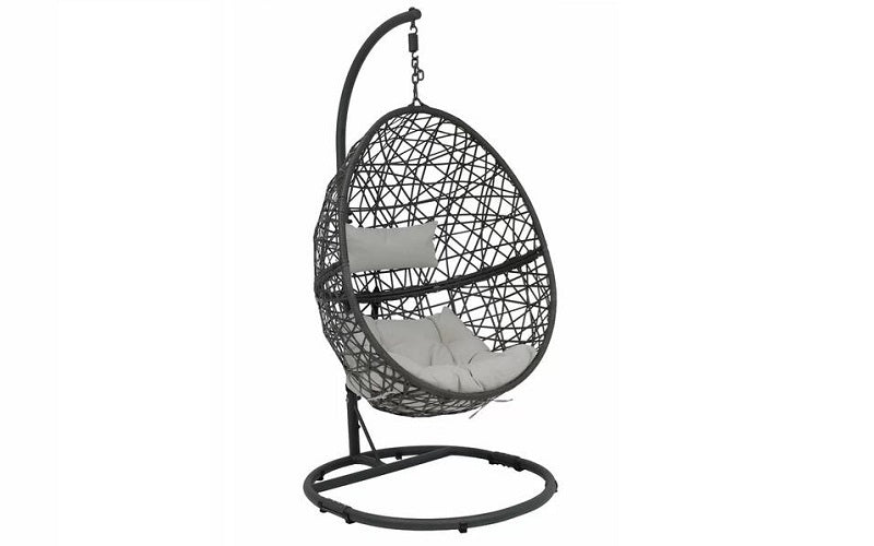 Outdoor Egg Swing Chair - Black & Grey