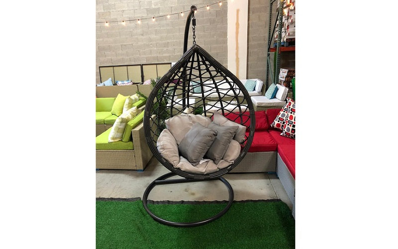 Outdoor Teardrop Swing Chair - Dark Brown