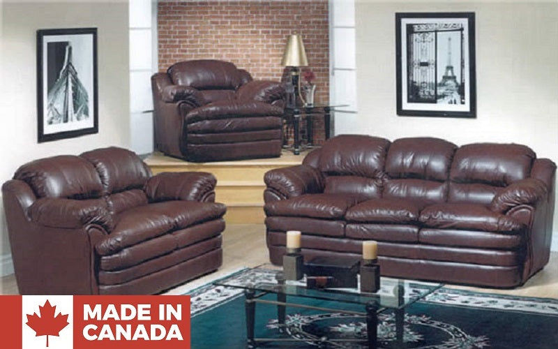Sofa Set - 3 Piece - Chocolate (Made in Canada)