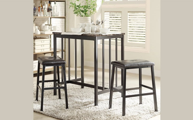 Pub Set with Stools - 3 pc - Chocolate | Black