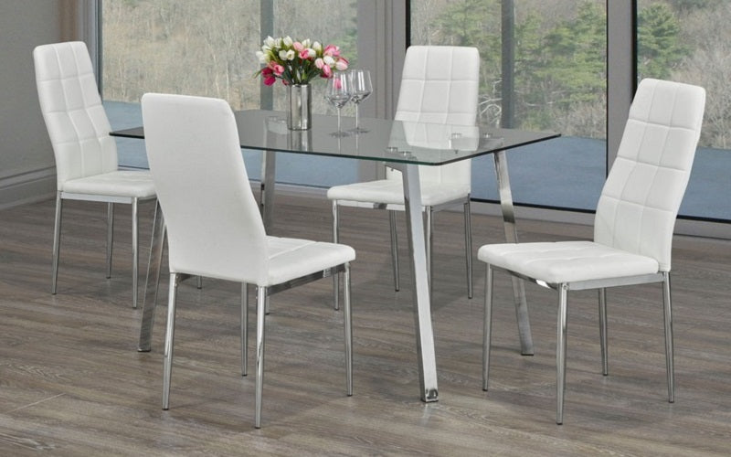 Kitchen Set with Glass Top - 5 pc - Black | White | Grey