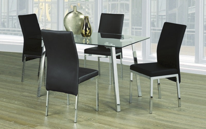 Kitchen Set with Glass Top - 5 pc - Grey | Black 