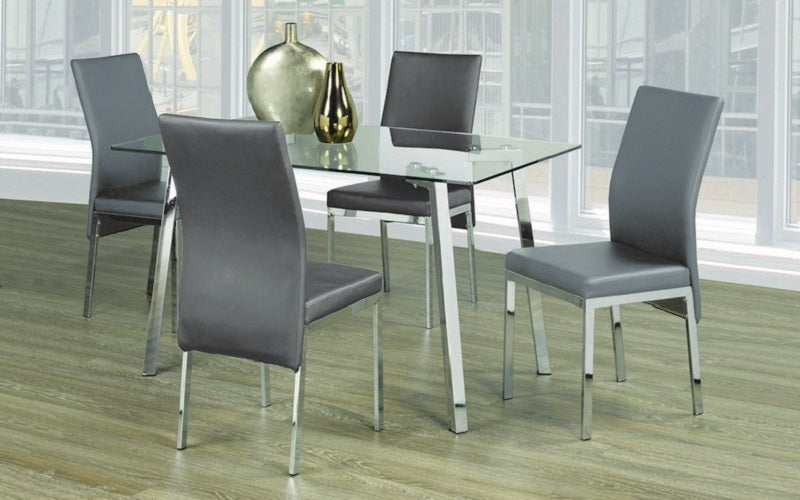 Kitchen Set with Glass Top - 5 pc - Grey | Black 